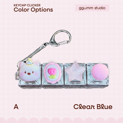DIY Fidget Keycap Clicker Keychain | Macaron Party Charm Set