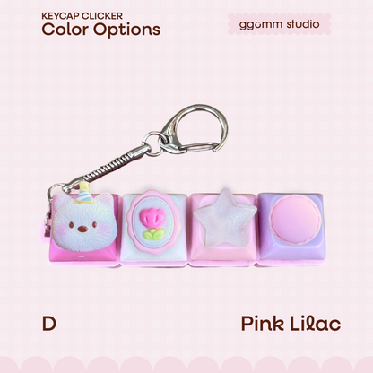DIY Fidget Keycap Clicker Keychain | Macaron Party Charm Set
