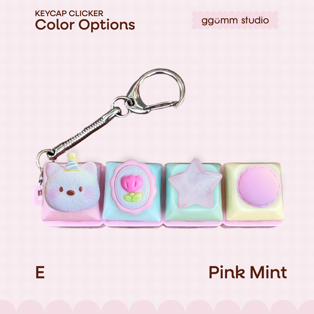 DIY Fidget Keycap Clicker Keychain | Macaron Party Charm Set