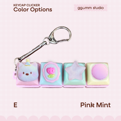 DIY Fidget Keycap Clicker Keychain | Macaron Party Charm Set