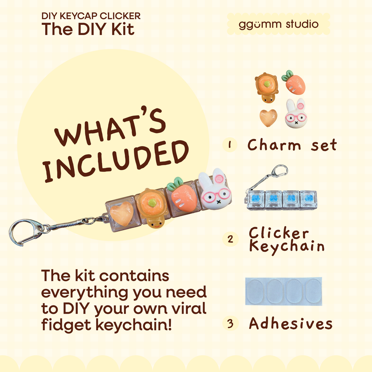 DIY Fidget Keycap Clicker Keychain | My Clementine Charm Set