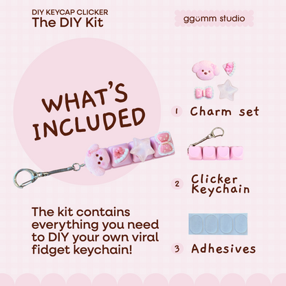 DIY Fidget Keycap Clicker Keychain | Poodle Parlour Charm Set