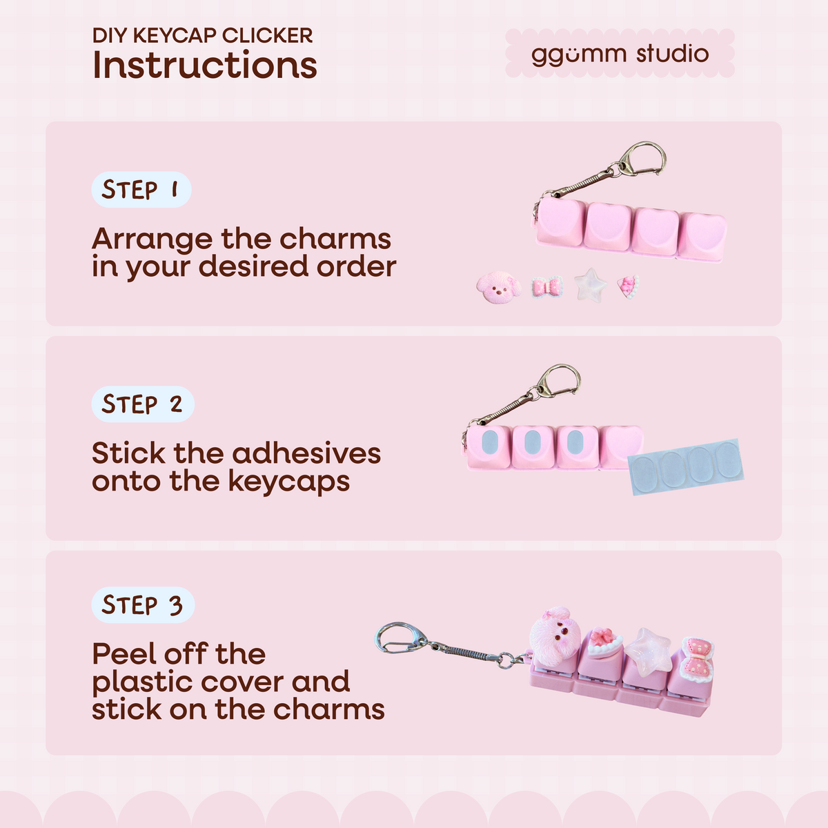 DIY Fidget Keycap Clicker Keychain | Poodle Parlour Charm Set