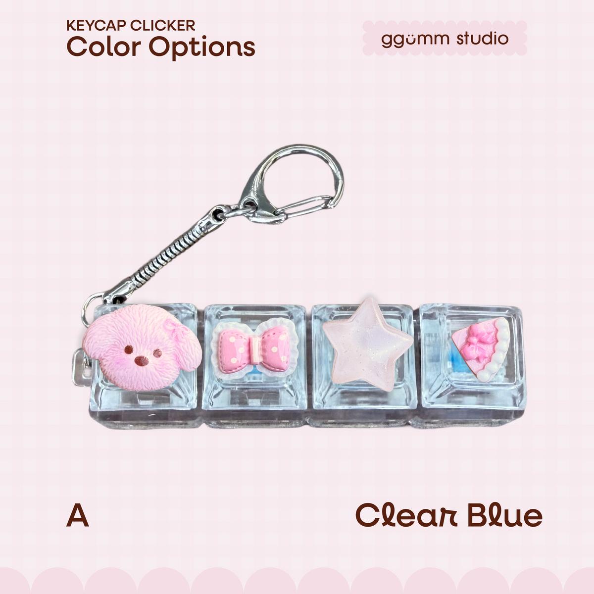 DIY Fidget Keycap Clicker Keychain | Poodle Parlour Charm Set