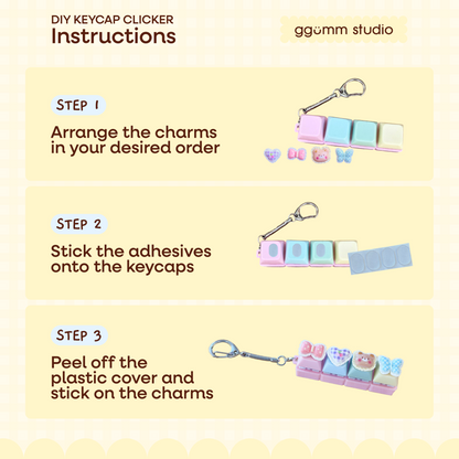 DIY Fidget Keycap Clicker Keychain | Sunday Picnic Charm Set