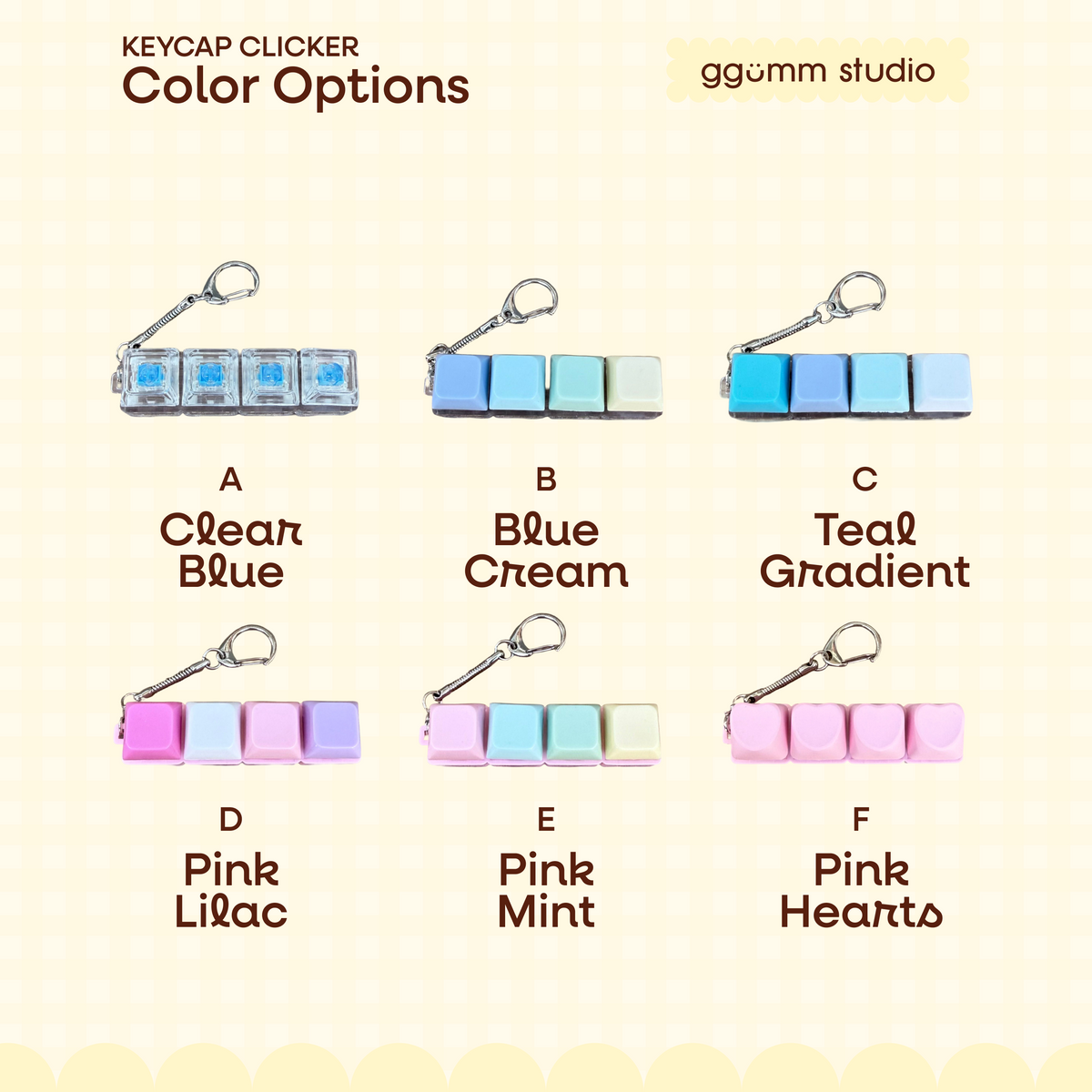 DIY Fidget Keycap Clicker Keychain | Sunday Picnic Charm Set