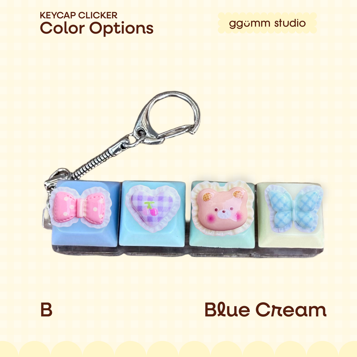DIY Fidget Keycap Clicker Keychain | Sunday Picnic Charm Set