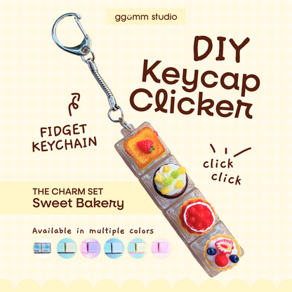 DIY Fidget Keycap Clicker Keychain | Sweet Bakery Charm Set