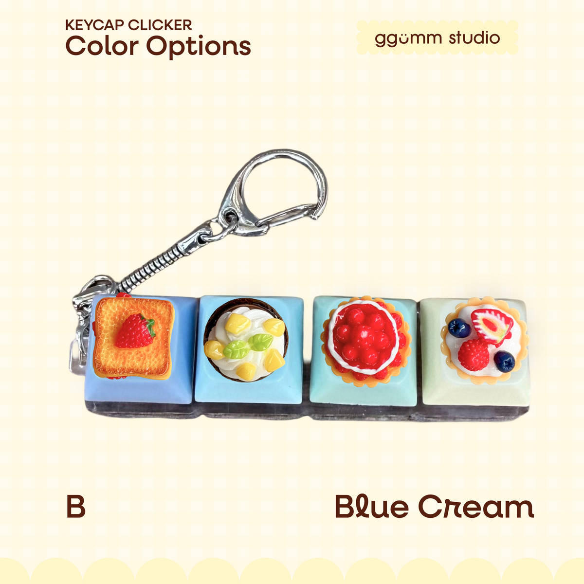 DIY Fidget Keycap Clicker Keychain | Sweet Bakery Charm Set