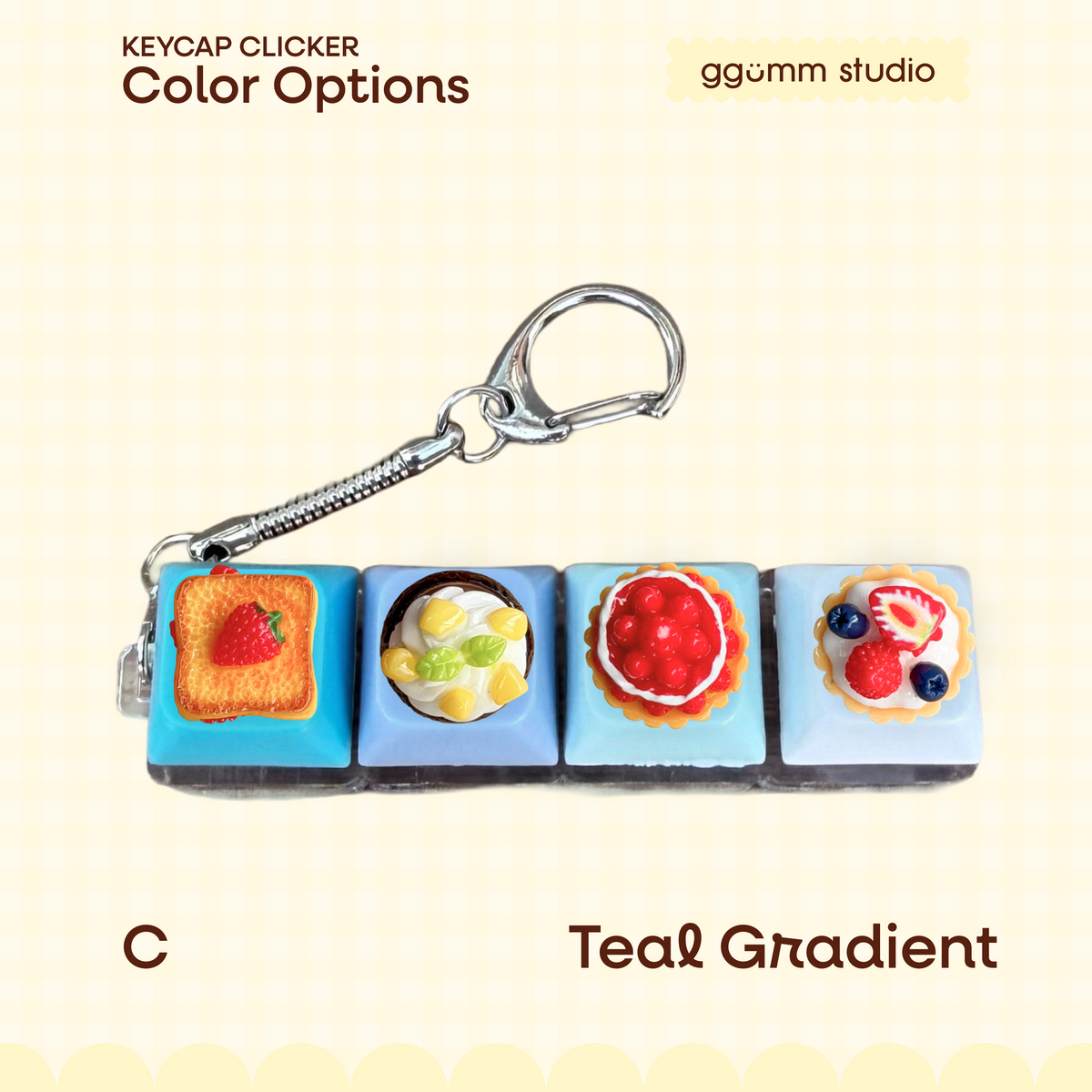 DIY Fidget Keycap Clicker Keychain | Sweet Bakery Charm Set