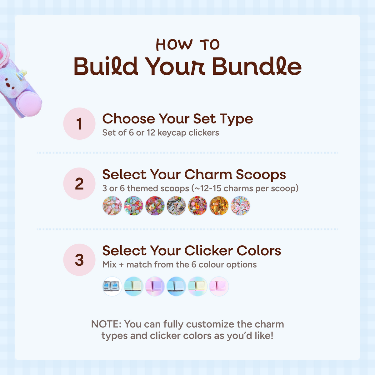 Custom Charmable Keycap Clicker Bundle